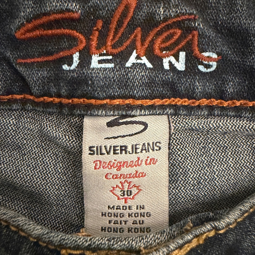 Silver Jeans Flare Leg Distressed Medium Wash Denim Jeans Size 30 Low Rise - Picture 7 of 10